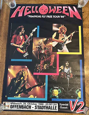 Helloween 1988 Vintage Tour Poster Original Dead Stock Pumpkins Fly Free Tour • $49.99