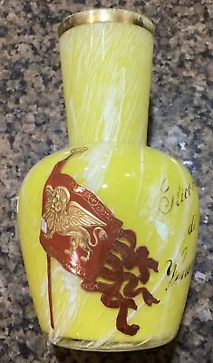 Vintage Murano Venetian Italian Art Glass Vase Applied Winged Lion Venice Flag • $39.99