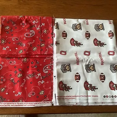 Ohio State Buckeyes Cotton Fabric Two Designs Approximately 1.3 Yards Of Each  • $6.99