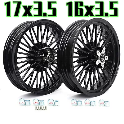 17x3.5 16x3.5 Fat Spoke Wheels For Harley Dyna Fat Bob FXDF 06-17 Sportster X48 • $609.59