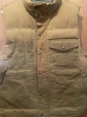 Filson Down Cruiser Vest Colorblock Jacket Dark Tan Men's Large Waxed Canada • $275