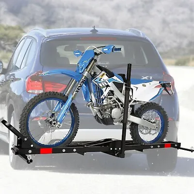 Koreyosh Hitch-Mounted Motorcycle Dirt Bike Carrier Hitch Rack Hauler With Ramp • $168.99