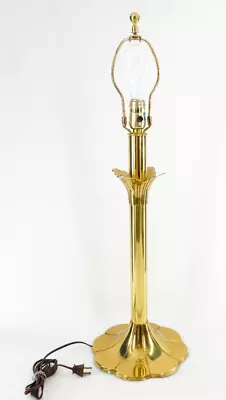 ViNTAGE BRASS STiFFEL TULiP LiLY 3-WAY MiD CENTURY HOLLYWOOD REGENCY TABLE LAMP • $89.95