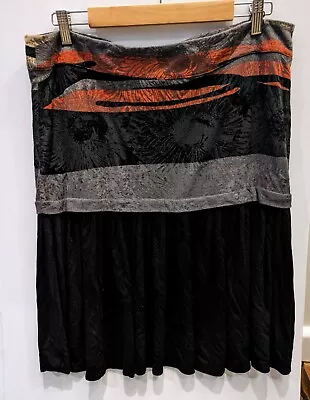 Sao Paulo Black & Multicolored  Skirt Size 42 AU 14 Knee Length Festival Boho  • $28