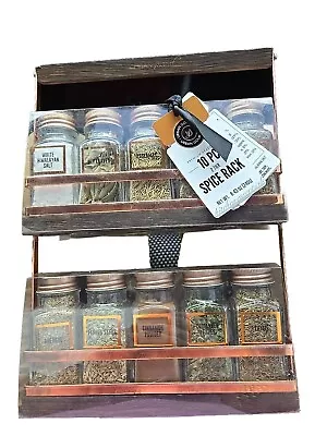 New Urban Gourmet 10 Piece 2 Tier Spice Rack Copper Farmhouse Premium Seasoning • $2