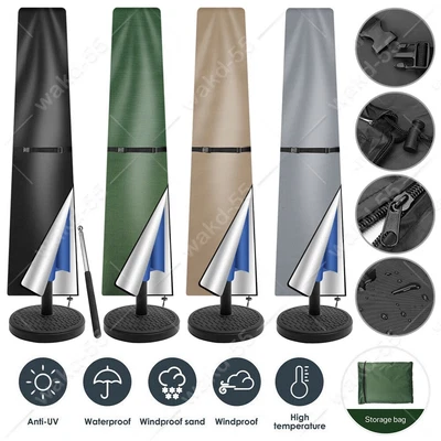 £6.69 • Buy Parasol Cover With Zip Outdoor Garden Waterproof Patio Umbrella Cover  Shield