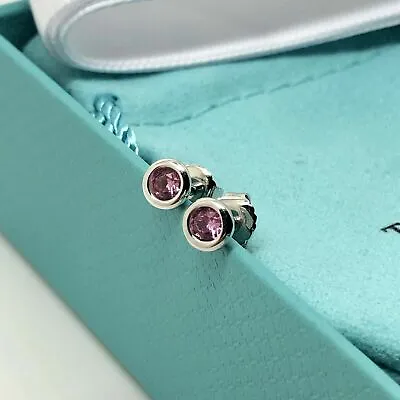 Tiffany & Co. Elsa Peretti Color By The Yard Pink Sapphire Stud Earrings • $249