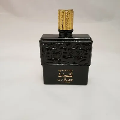 Vintage Lalique Habanita De Molinard Black Glass Bottle 75ml 2.5 Oz EMPTY • $15