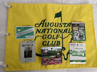 Tiger Woods Masters Badges All 5 Wins Ticket Augusta Golf 1997 01 02 05 2019 • $1895.95