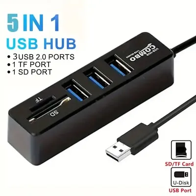 USB 2.0 HUB 4-Port Splitter Multi Adapter High Speed For PC Mac Desktop New US • $4.99