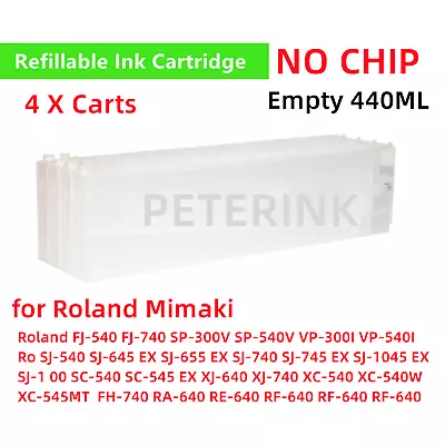 Empty 440ML Refillable Ink Cartridge 4  Roland Mutoh Mimaki  RF640A RS640 RS540 • $299.99