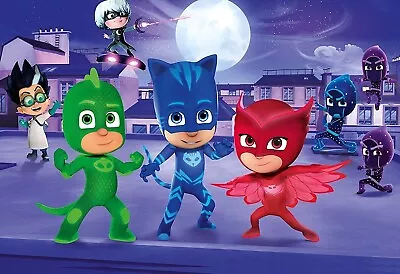 Pj Masks Owlette Catboy Gekko Personalised Birthday Party Supplies Banner Backdr • $20