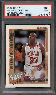 1992 Hoops Supreme Court #SC1 Michael Jordan PSA 9 • $25