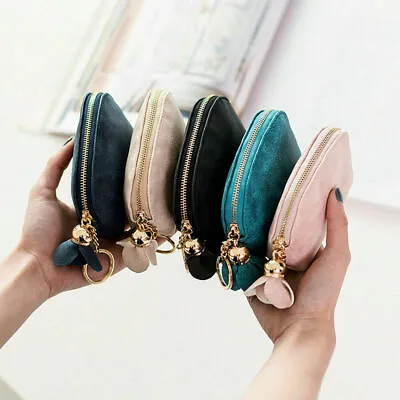 Women Ladies Leather Small Mini Wallet Card Key Holder Zip Coin Purse Clutch Bag • £5.49