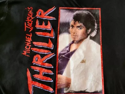 Vintage Michael Jackson's Thriller 1982 Album T-shirt By The Legendary Artist.XL • $1