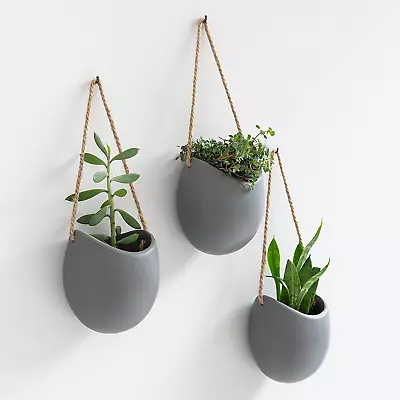 Wall Planters -Ellie- | Hanging Ceramic Plant Pots 3 Pieces For Succulents And • £41.40