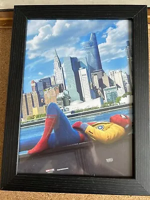 Marvel Studios: Spiderman Chillin' - A4 Poster Black Wooden Frame. Plastic Front • £3.99