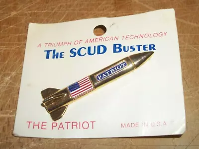 Patriot Missile SCUD Buster Military Defense Pin VTG Made USA New Old Stock • $18