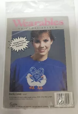 Vintage Wearables Counted Cross Stitch Kit Ducky Love 60252 Sealed NOS • $4.95