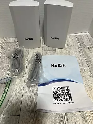 KuWFi 2-Pack 300Mbps Wireless Bridge Outdoor CPE WiFi Kit Point To Point Wirele • $45