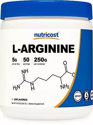 Nutricost L-Arginine (250 Grams) - Pure L-Arginine Powder - 5000mg Per Serving; • $17.49