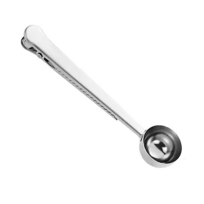 Stainless Steel Coffee Measuring Spoon Scoop Bag Sealer Clip Kitchen Tool UK • £3.95