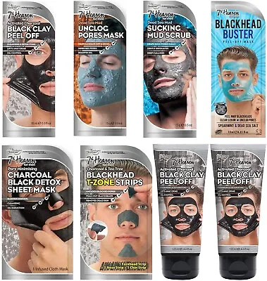 Mens Face Mask Peel Off T Zone Pore Strips Facial Care For Men 7th Heaven Choose • £3.49
