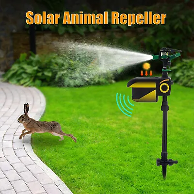 Solar Animal Repeller Water Spray Sprinkler Sensor Motion Activated Adjustable • $41