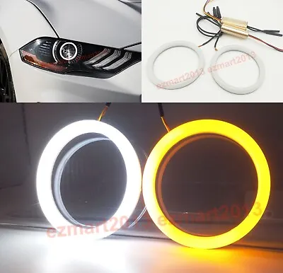 Switchback Halo Ring For Ford Mustang 2018-2022 Angel Eye Turn Signal DRL Lamp • $47.61