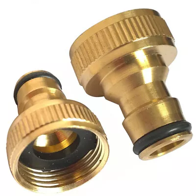 Brass 3/4  Threaded Tap Connector- Fits Hozelock 1/2  Snap Fittings Garden Hose' • £3.35