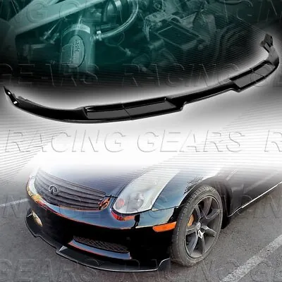 Gt-style Painted Black Front Bumper Spoiler Lip Fit 03-07 Infiniti G35 2dr Coupe • $82.95