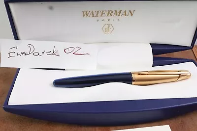 Waterman EDSON Rollerball Pen Sapphire Blue Gold Trim Pristine NOS  • $1381.54