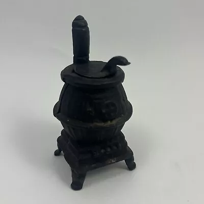 Vintage Miniature Black Cast Iron Pot Belly Stove Display Iron Art • $18.74