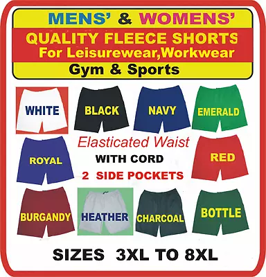 Big Size Shorts For Men & Woman Size S 3xl To 8xl For: Leasureweargym & Sports • £11.95