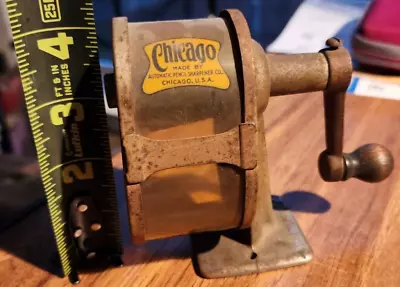 $49.99 • Buy Antique Chicago Pencil Sharpener Automatic Pencil Sharpener Co. 1900's 4  Tall
