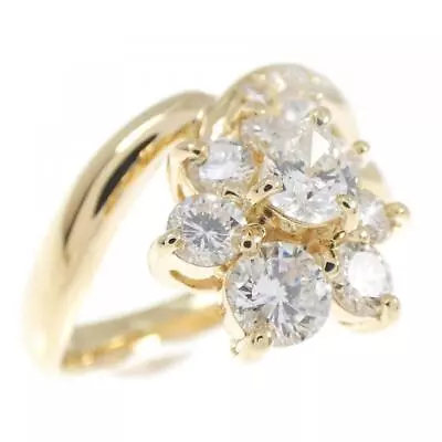 Authentic K18YG Flower Diamond Ring 1.00CT  #260-006-142-7334 • £864.60