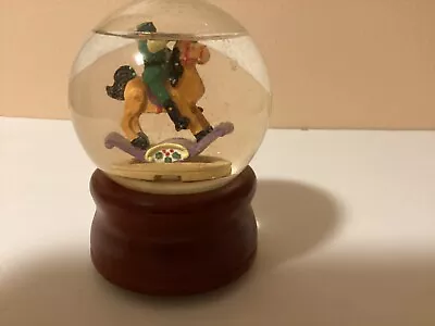 Vintage APPLAUSE Holiday Rocking Horse Snow Globe Tune Is TOYLAND 5.75” • $16.20