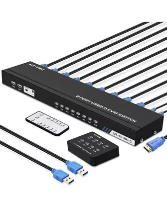 4k KVM Switch HDMI 8 Port 8 Computer 1 Monitor Switch 4 USB KVM Switch Box • $134.99