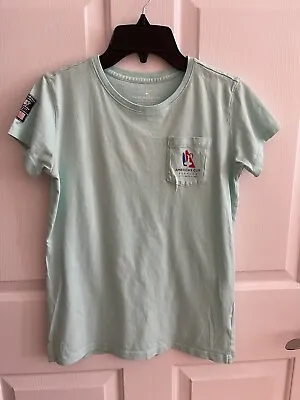 Vineyard Vines Aqua America’s Cup 2017 Short Sleeve Tee Girls Sz Large (14) • $8