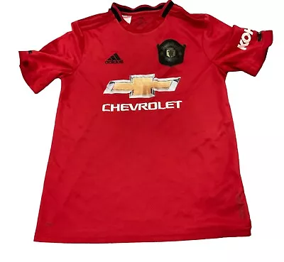 Manchester United 19/20 Footbll Shirt Didas Youth 15-16 Xl Red Man Utd Top (r12 • $16.41