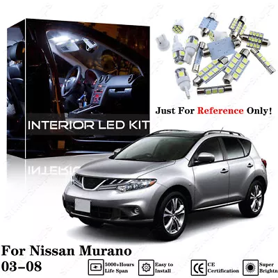 15pcs Bright White Interior LED Light Package Kit Deal For Nissan Murano 03-08 • $16.91