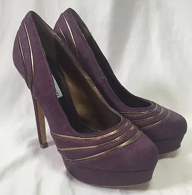 Women's Sexy High Heels Platform Stilettos 6.5 Purple Bronze Metallic Lyssa Punk • $29.95