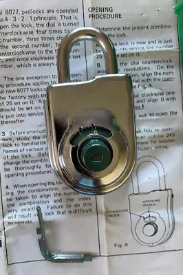 S & G Sargent & Greenleaf 8077A  NEW Combination Padlock W/key/old Box • $55