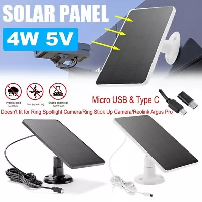 Solar Panel For Ring Spotlight Stick Up Cam Plus/Pro Battery Charger USB/Type C • $21.69