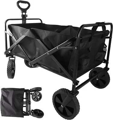 Foldable Collapsible Camping Outdoor Garden Trolley Cart Wagon Truck Wheelbarrow • £45.49