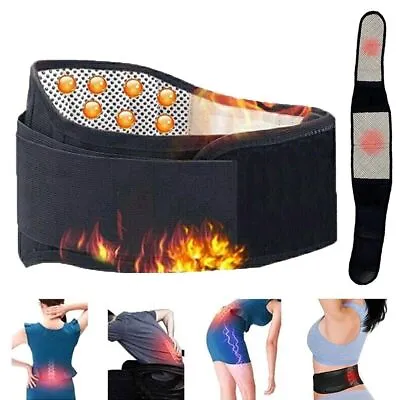 Self Heating Magnetic Back Pain Support Lower Lumbar Brace Waist Belt Strap Pad • $10.97