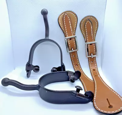 Western Antique Brown Equitation Spurs With Leather Straps Included- Adult Size • $29