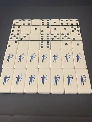 Puremco Marblelike Dominoes Vintage White Standard With Box  With Archer • $22.99