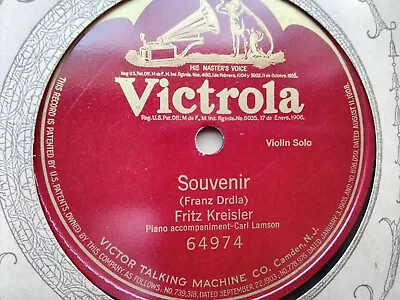 Fritz Kreisler 78rpm Single 10-inch Victrola Records #64974 Souvenir   • $19.99