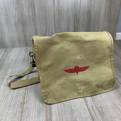 Vintage Banana Republic Messenger Bag Cotton Canvas Paratrooper Israel *stains • $34.95